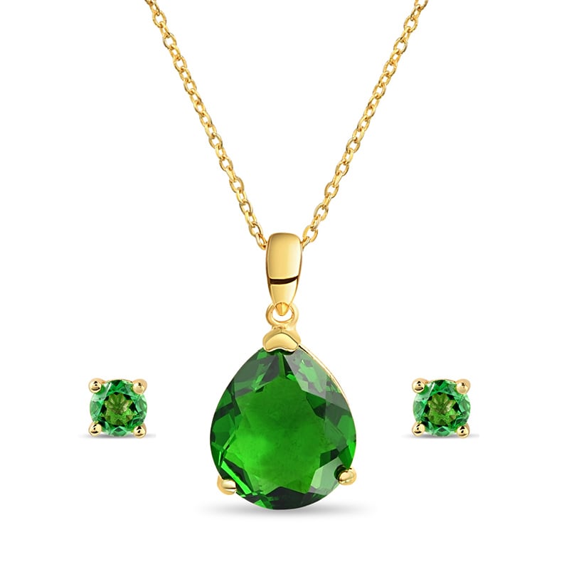 Helenite Necklace and Stud Set